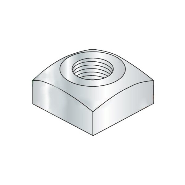 Newport Fasteners 1-8 Regular Square Nuts/Steel/Zinc , 50PK 271193 - main